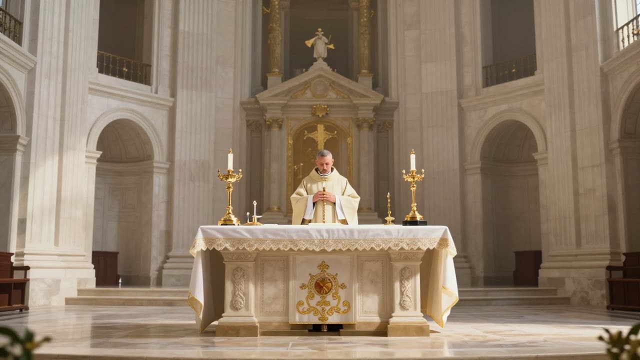 Liturgijski predmeti na oltaru u katedrali