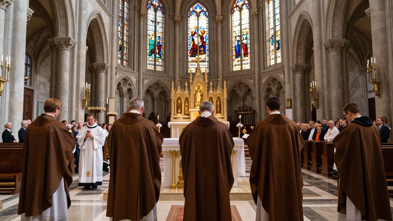 Mass at the basilica with side windows