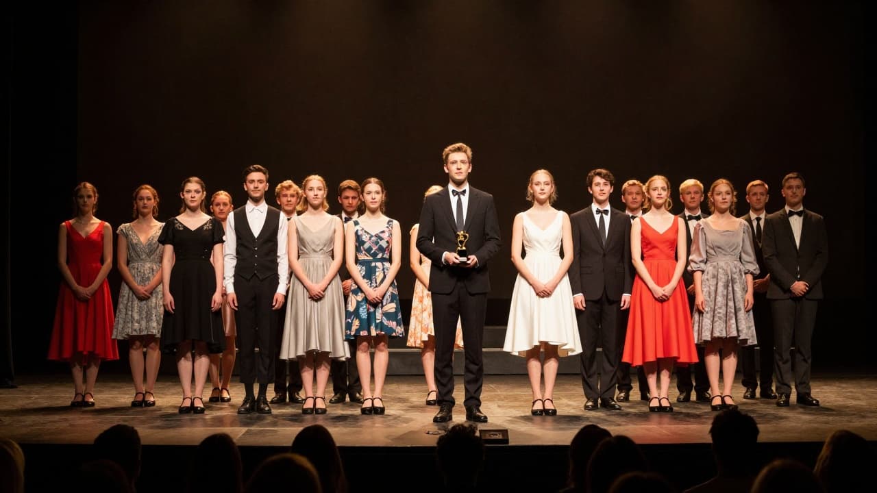 Mladi glumci na pozornici dramskog festivala