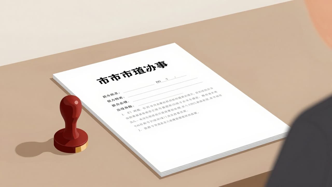 Documents and a seal on a table