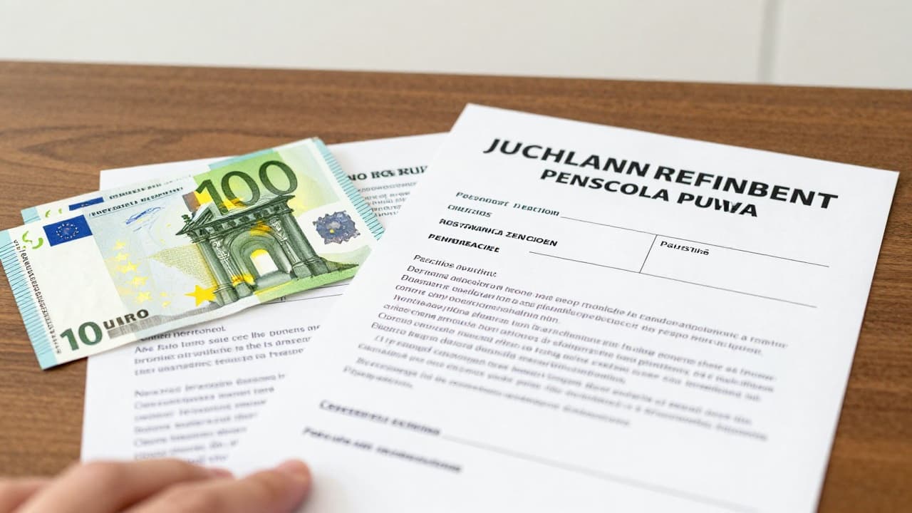 Euro banknotes and documents on a table