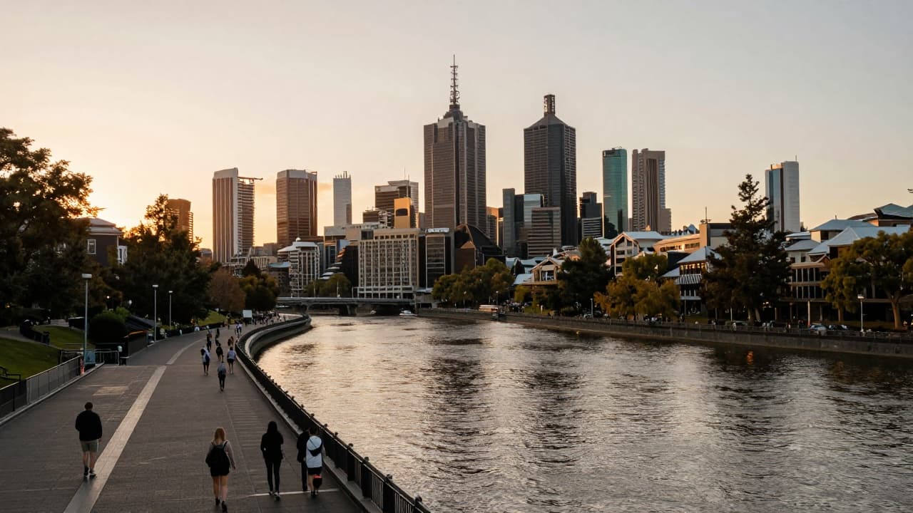 Zalazak sunca nad rijekom Yarra u Melbournu