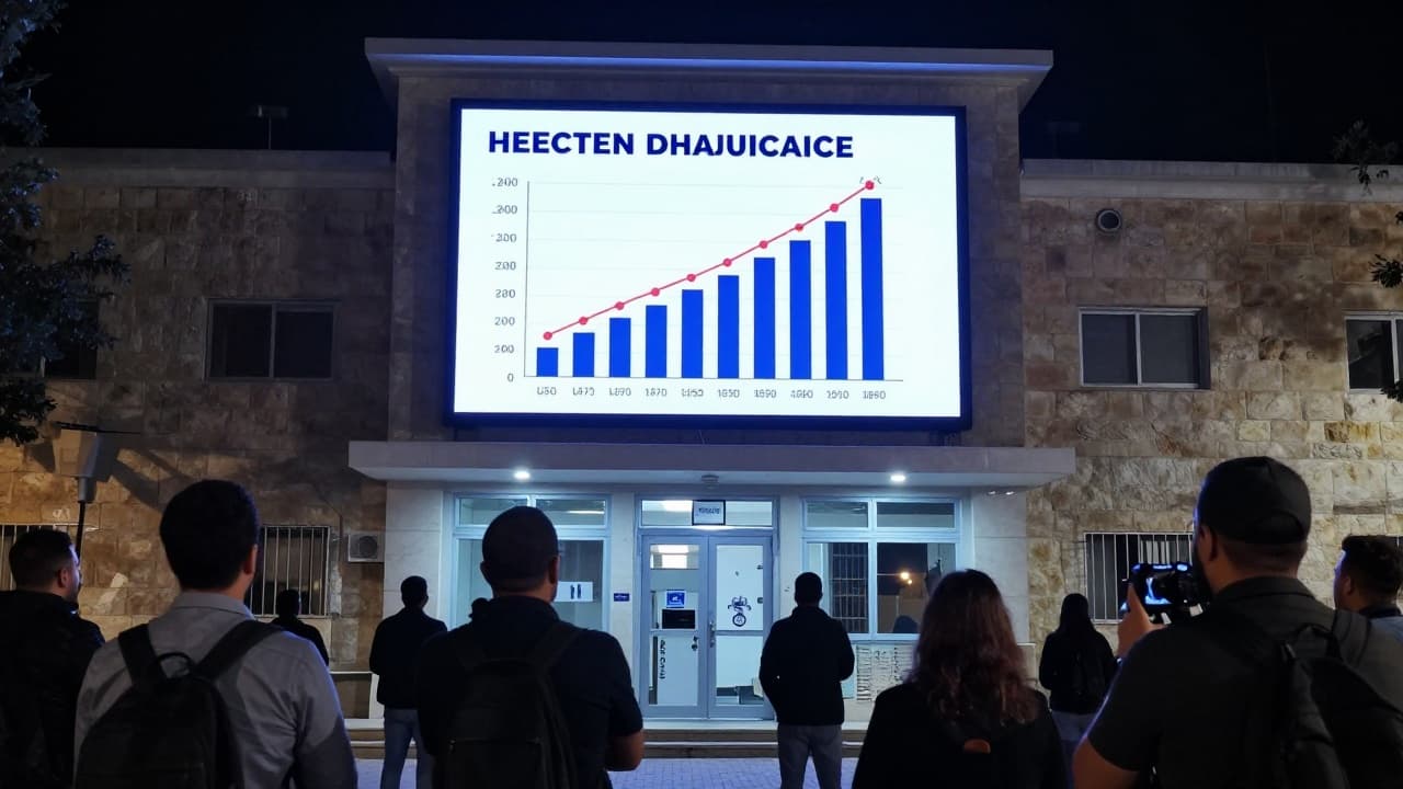 Noćni prizor ispred središta za izbore