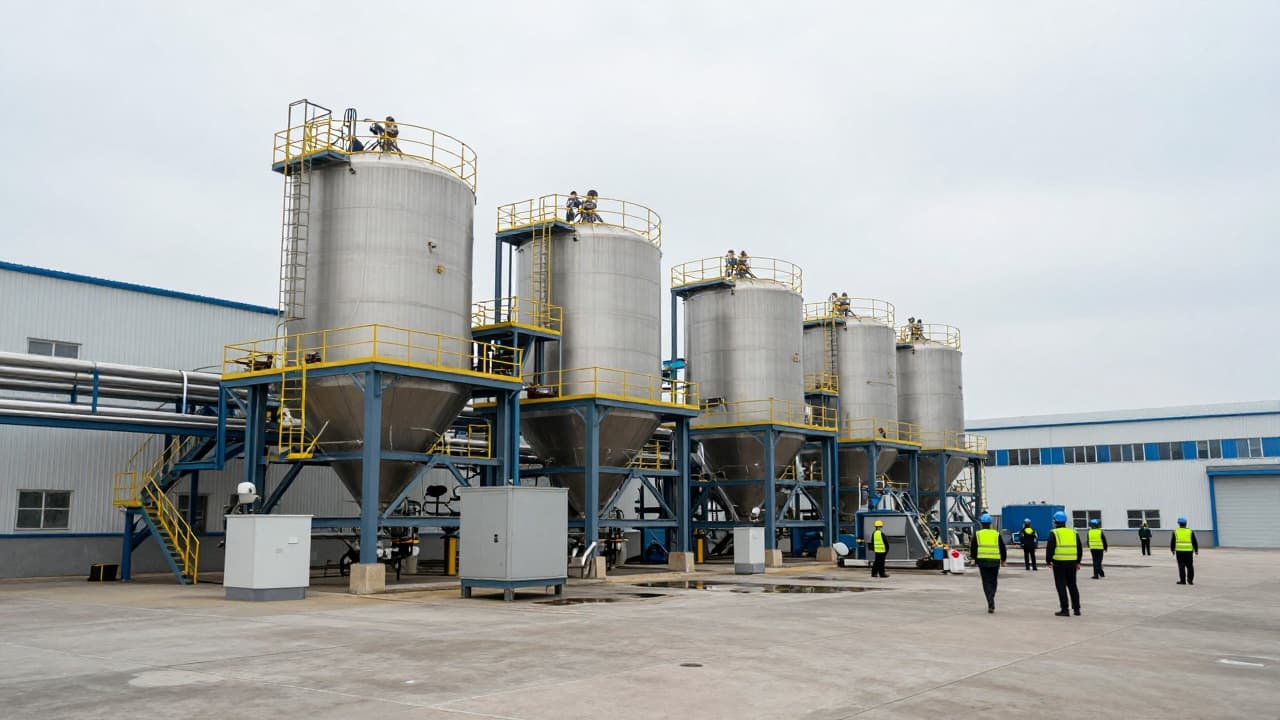 Pogled na industrijski postrojenje za preradu otpada