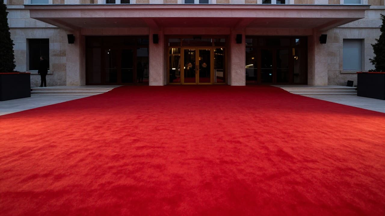 Red carpet in front of the cinema in Split