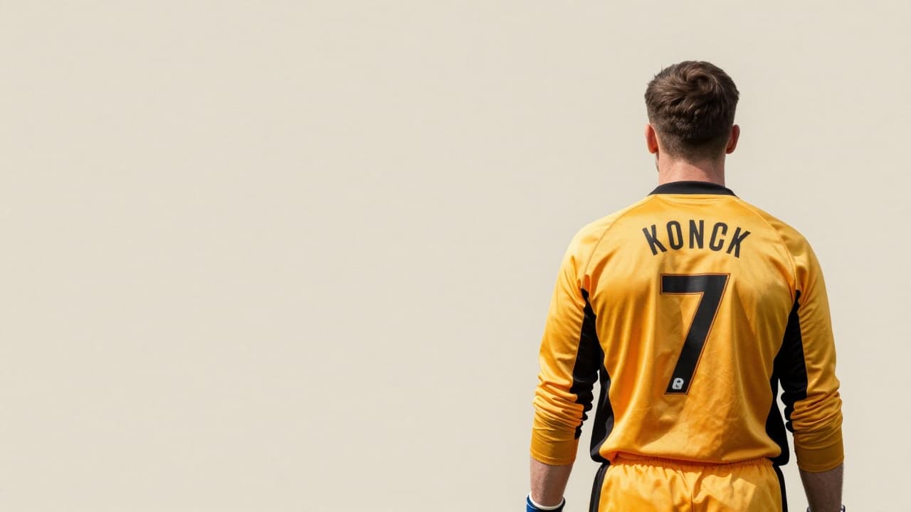 Portrait of a goalkeeper in a shirt