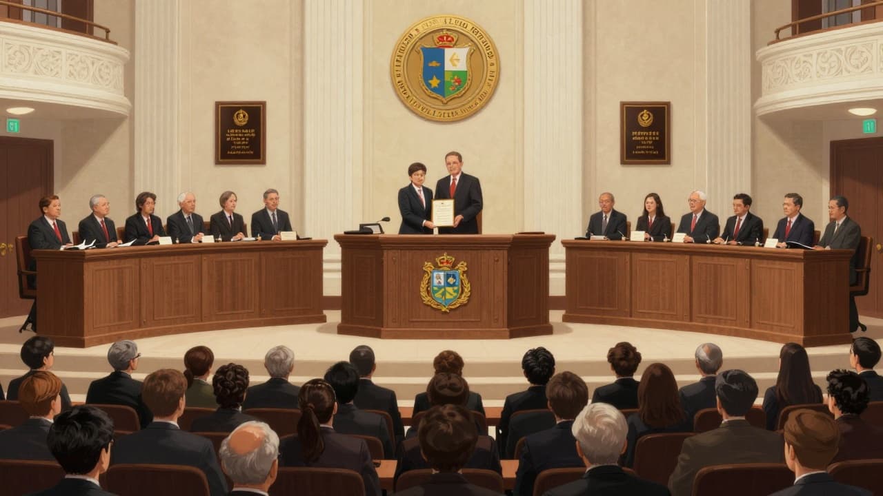 Solemn session of the city council in the large hall