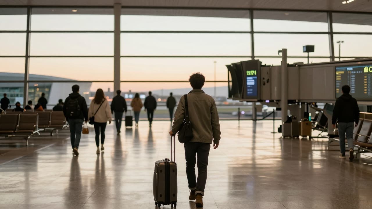 Person with a suitcase on the path