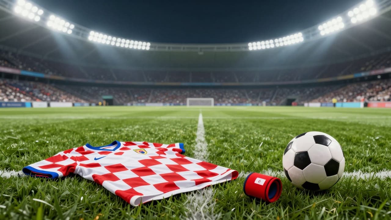 Captain's armband and jersey on the pitch