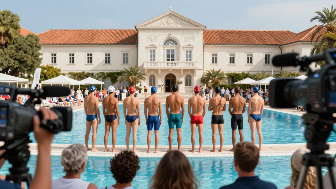 Vaterpolisti na sunčanom bazenu