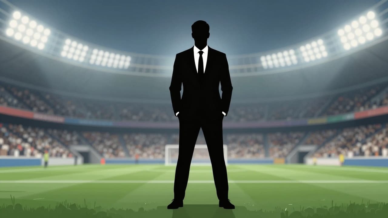 Silueta u odijelu ispred stadiona