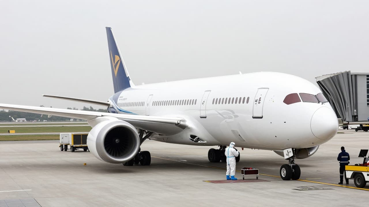 Boeing 787 at the airport