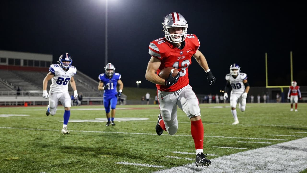 Player running towards the end zone