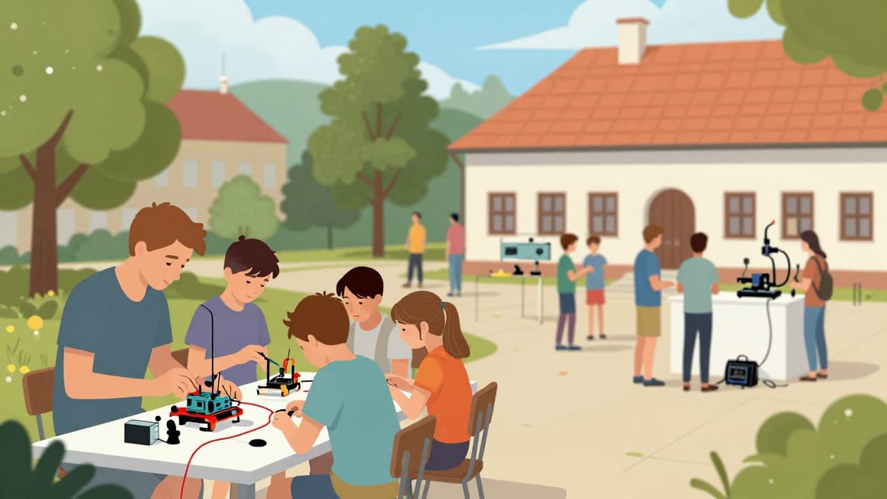 Children and young people at technical culture workshops