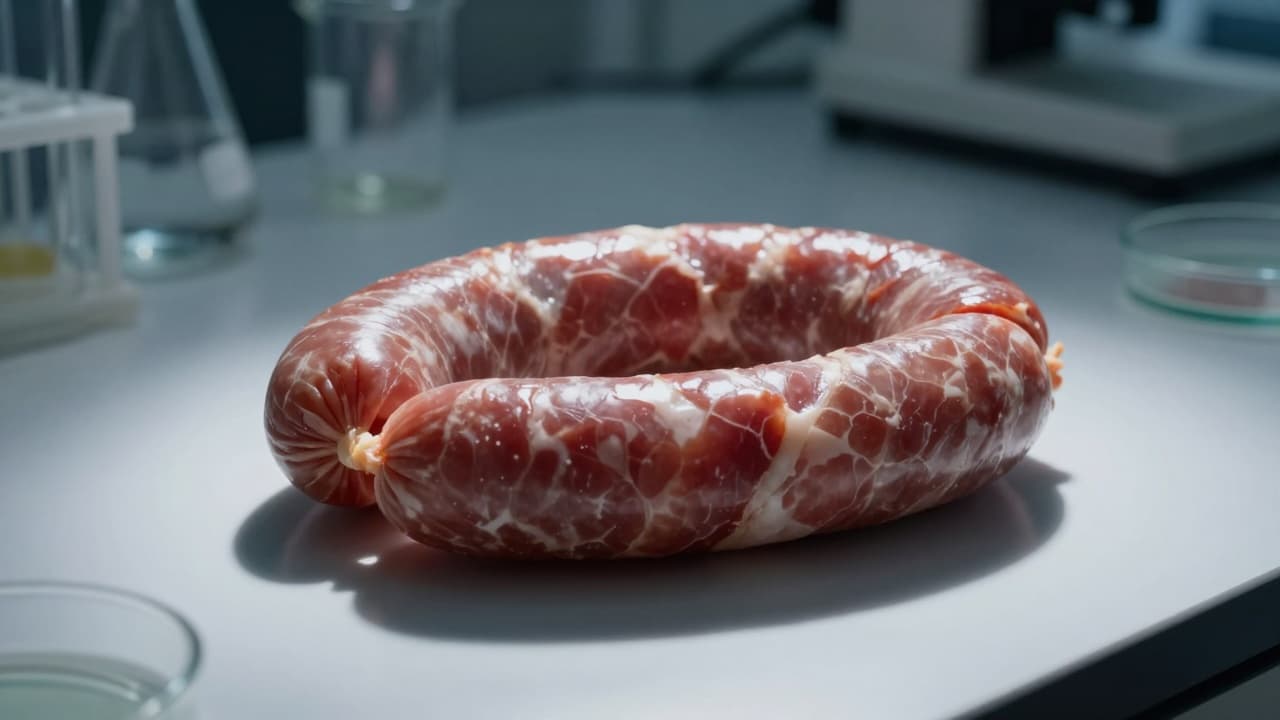 Prerađeno meso na bijeloj podlozi