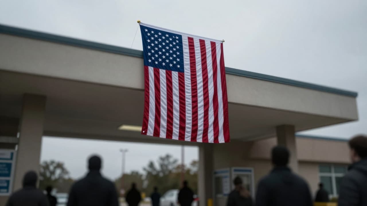 Američka zastava na pola koplja ispred bolnice