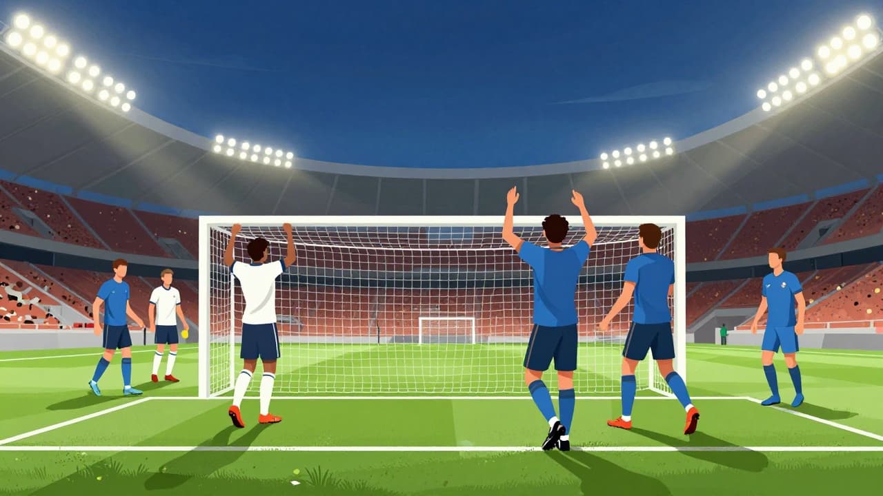 Hajduk players celebrate a goal on the field