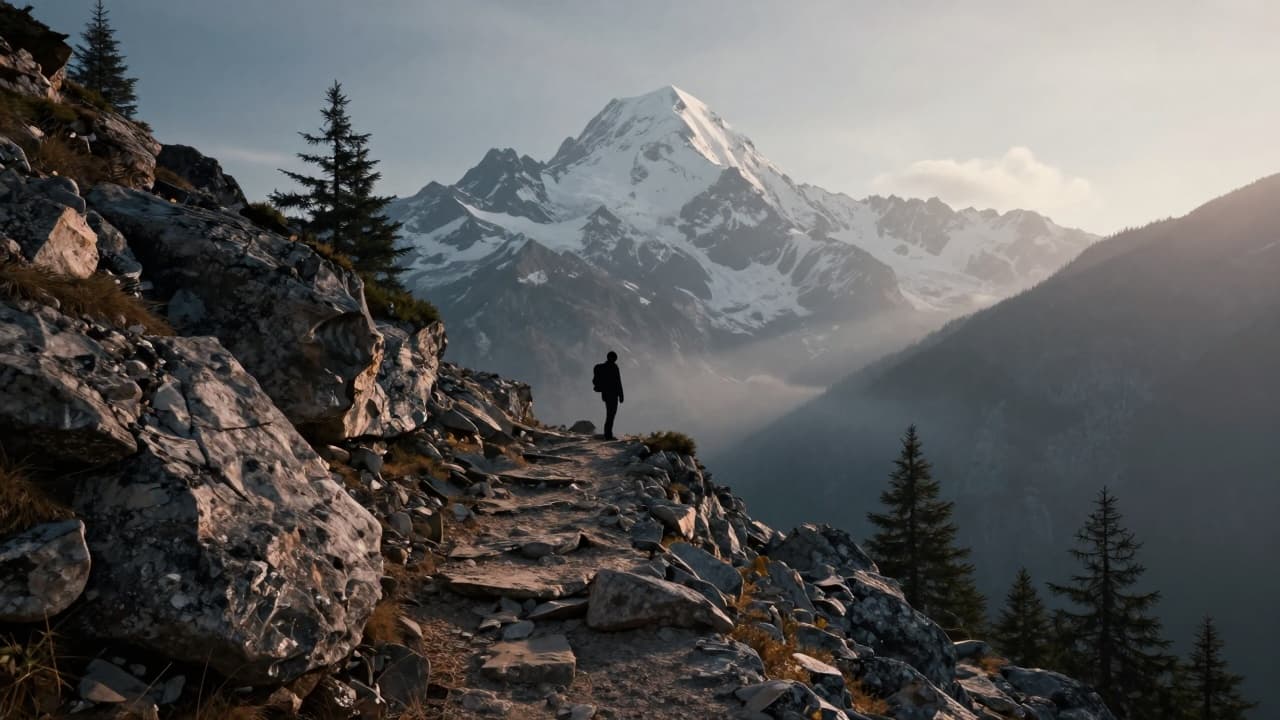 View of a mountain trail