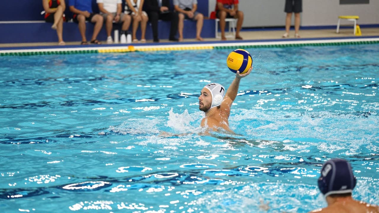 Water polo players at the pool