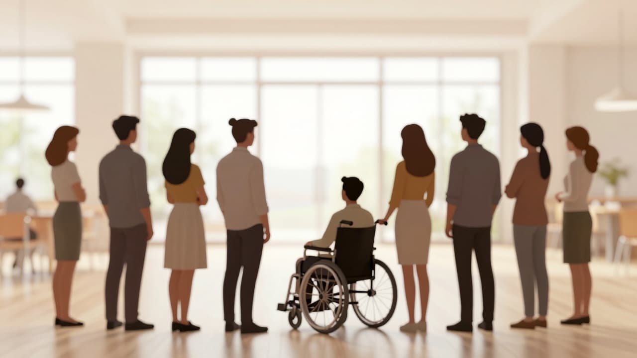 People in wheelchairs at an accessible location
