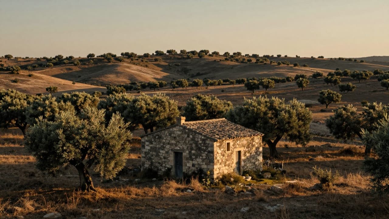 Usamljena kamena kuća u prirodi