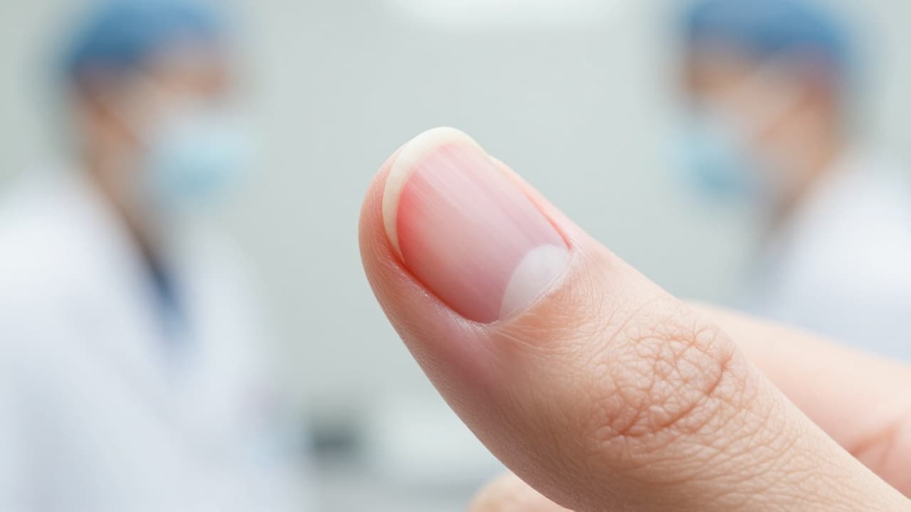 Reddish lunula on the nail