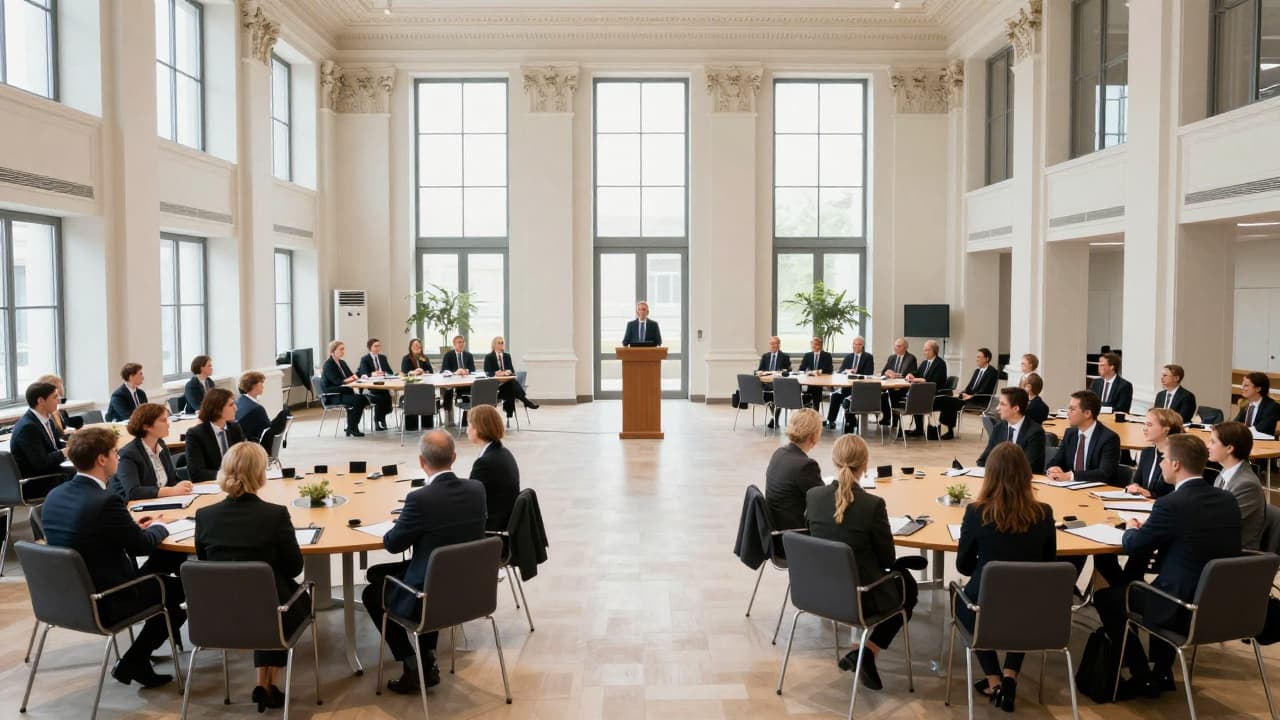 Conference hall with attendees