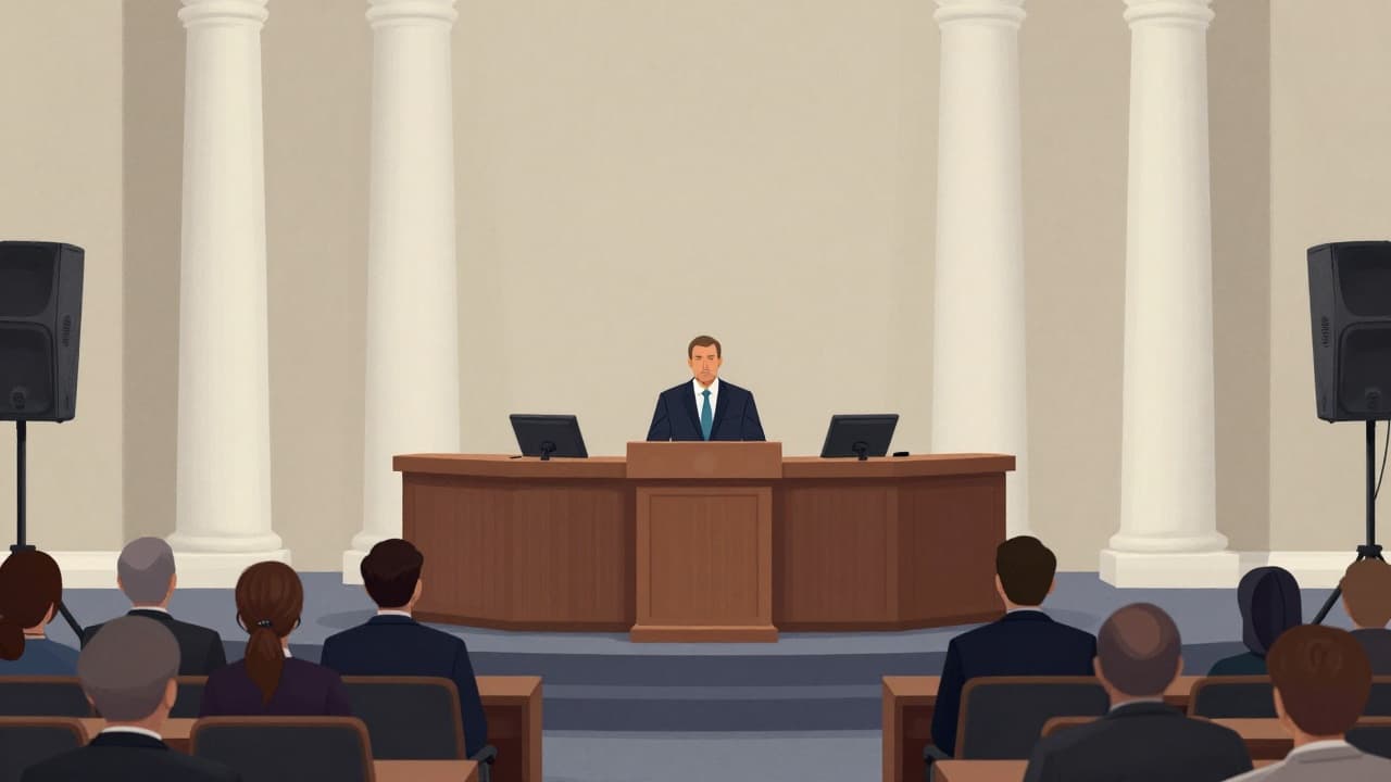 Prazan podij na novinarskoj konferenciji