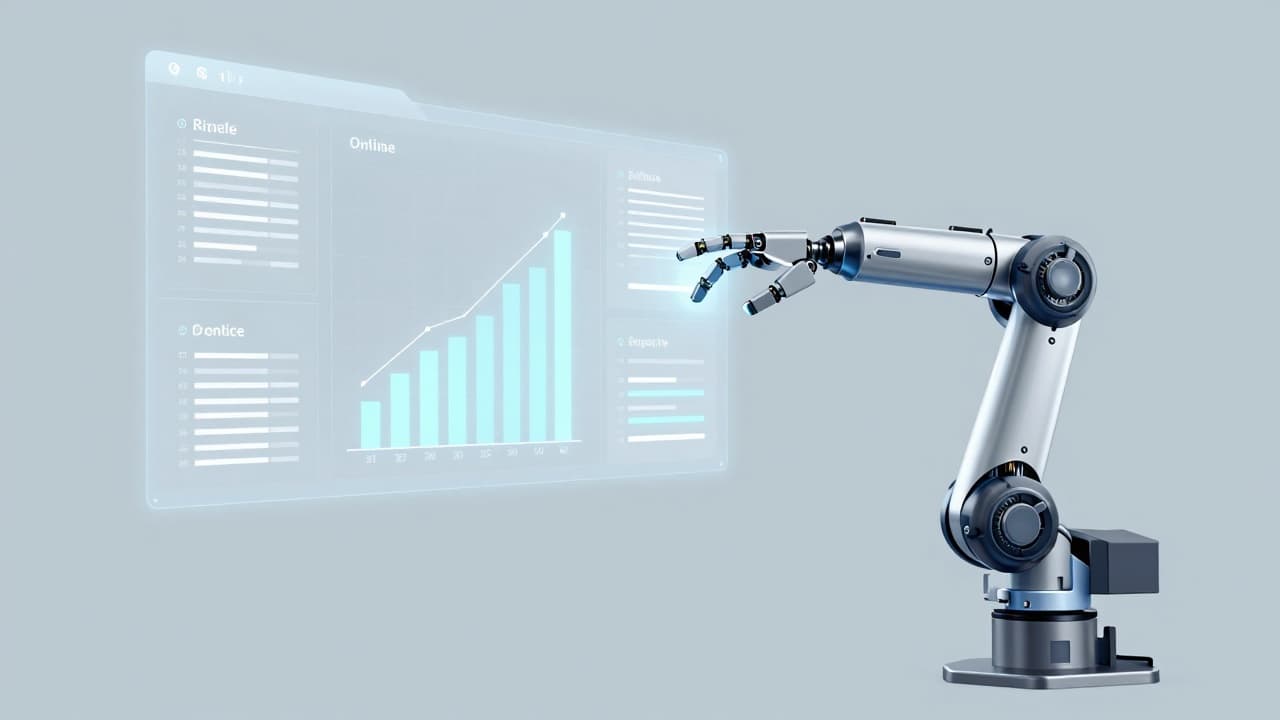 Robotska ruka pred digitalnom trgovinom