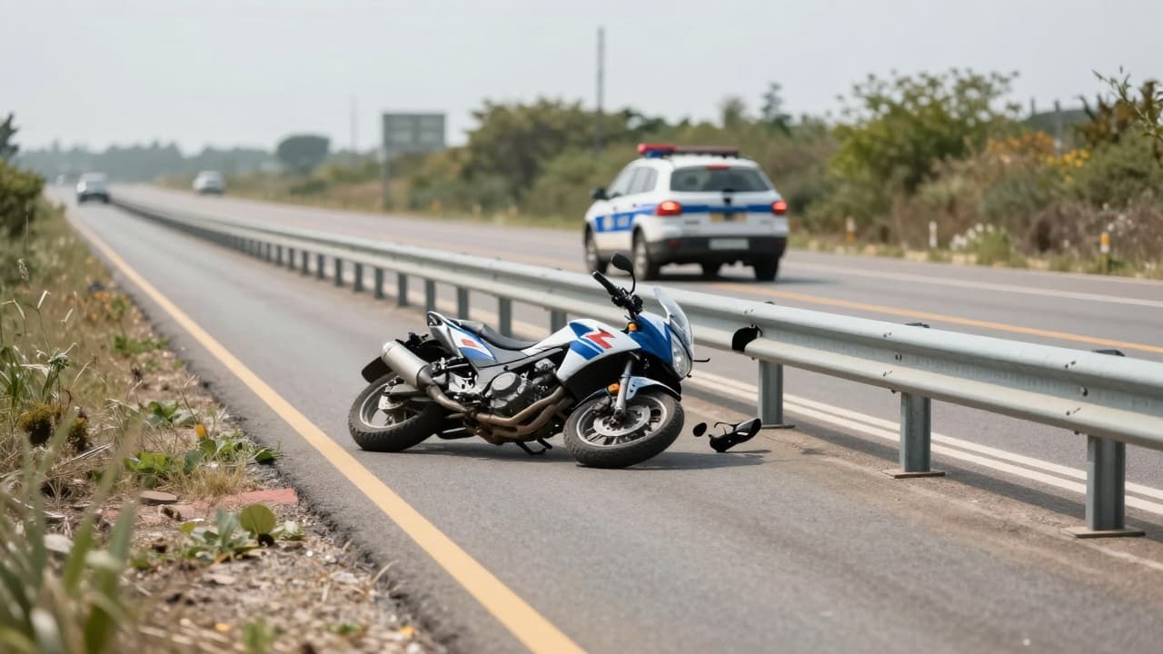 Motocikl uz zaštitnu ogradu