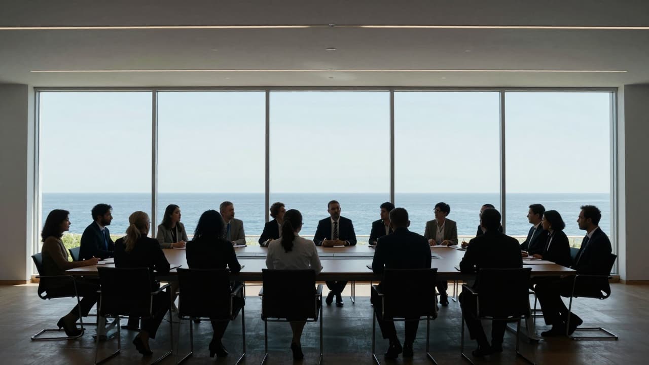 Conference hall with a view of the sea
