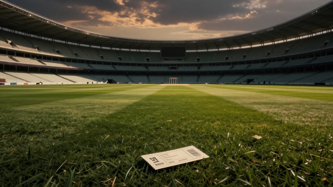Prazan stadion i karta na travi