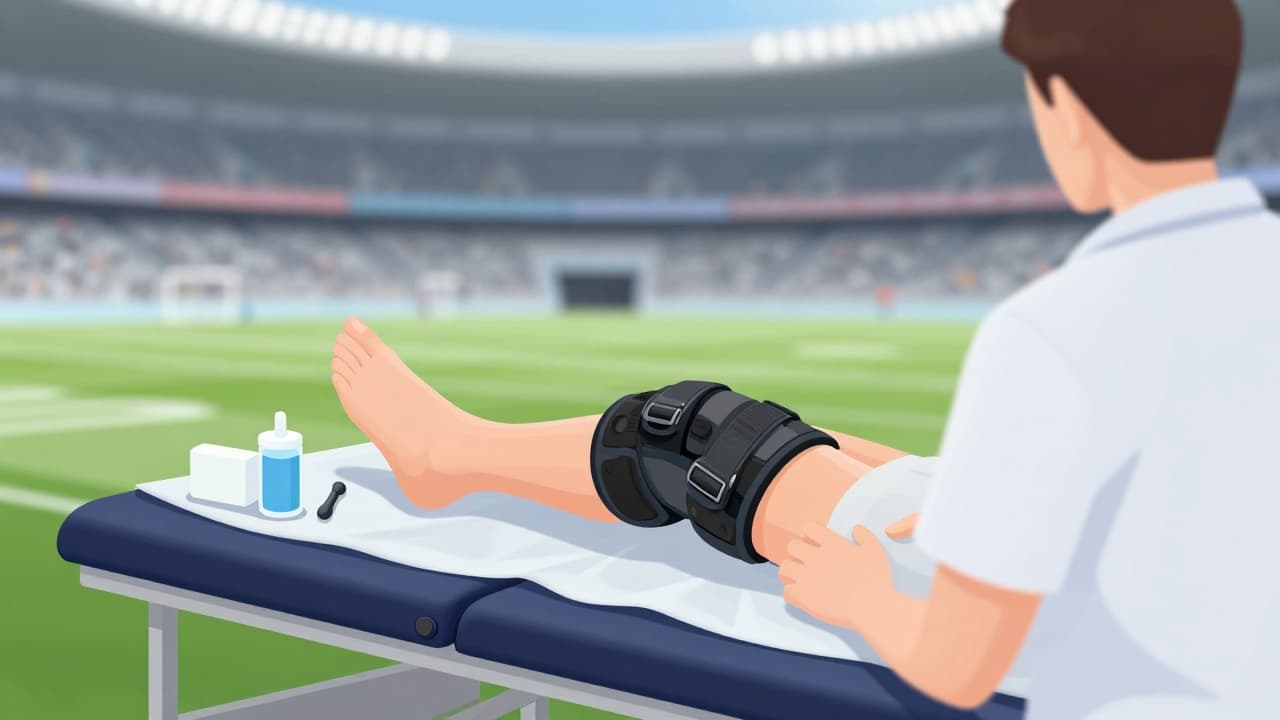 Injured football player on the field