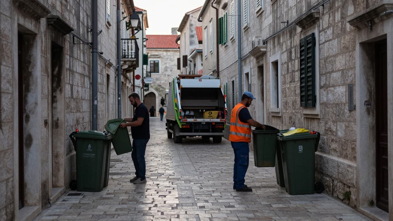 Radnici čiste ulicu u dubrovačkoj jezgri