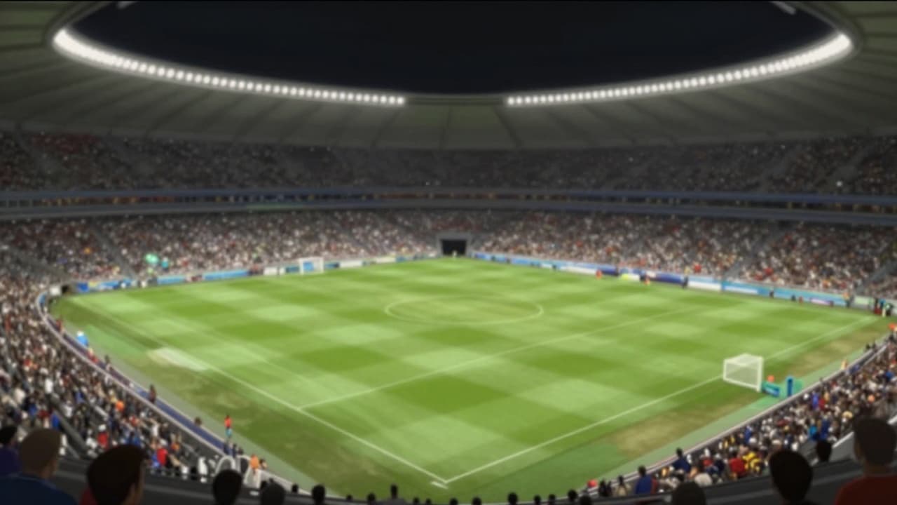 Players leave the pitch under the floodlights