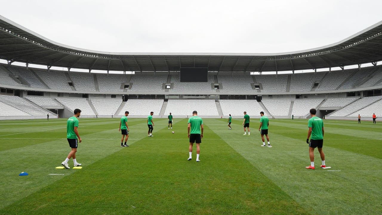 Players at training