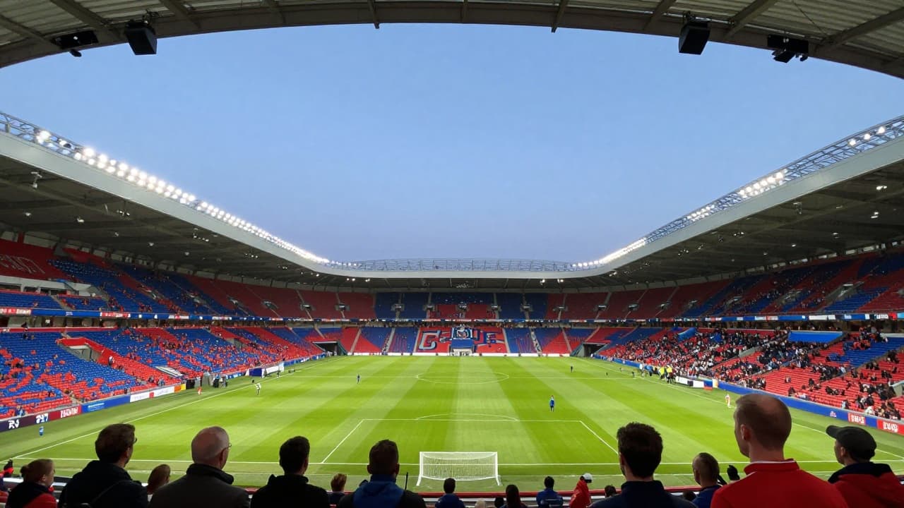 Stadion pod reflektorima u sumrak