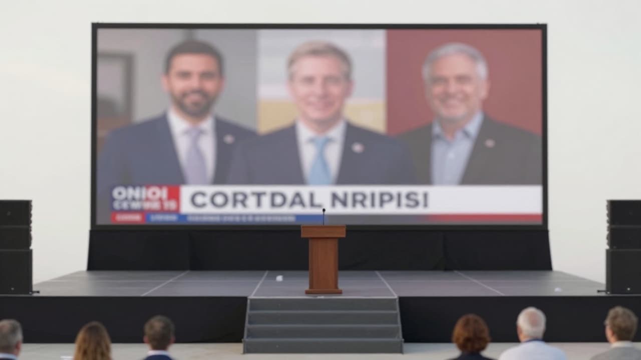 Prazna pozornica na političkom skupu