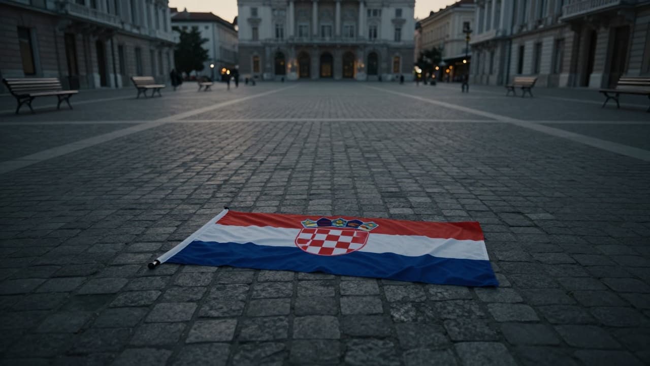 Hrvatska trobojnica na trgu