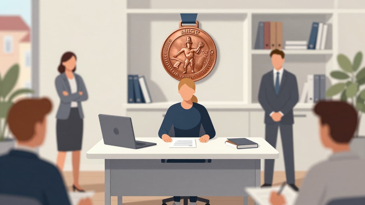 Medaljon na policu ureda