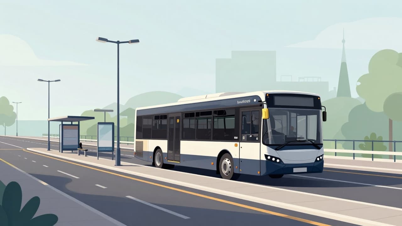 Moderni autobus na stani