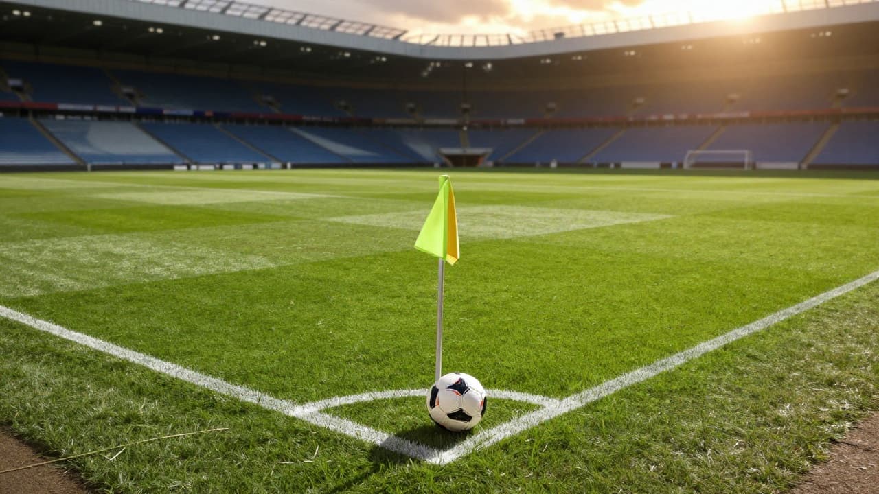 Referee's ball on the grass field
