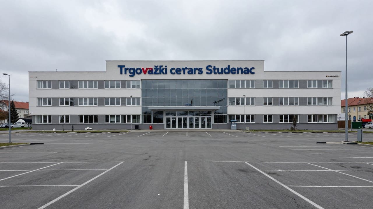 Trgovački centar Studenac s praznim parkingom