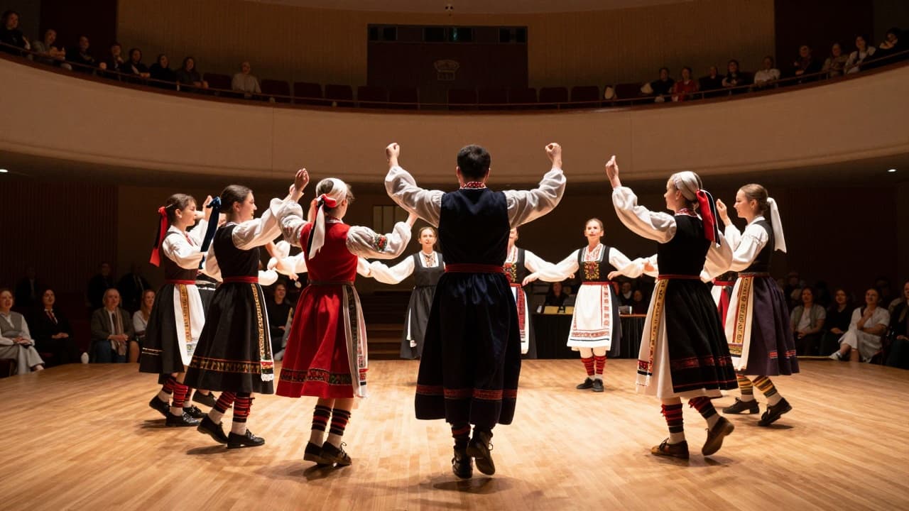 Folklorna plesna izvedba u dvorani