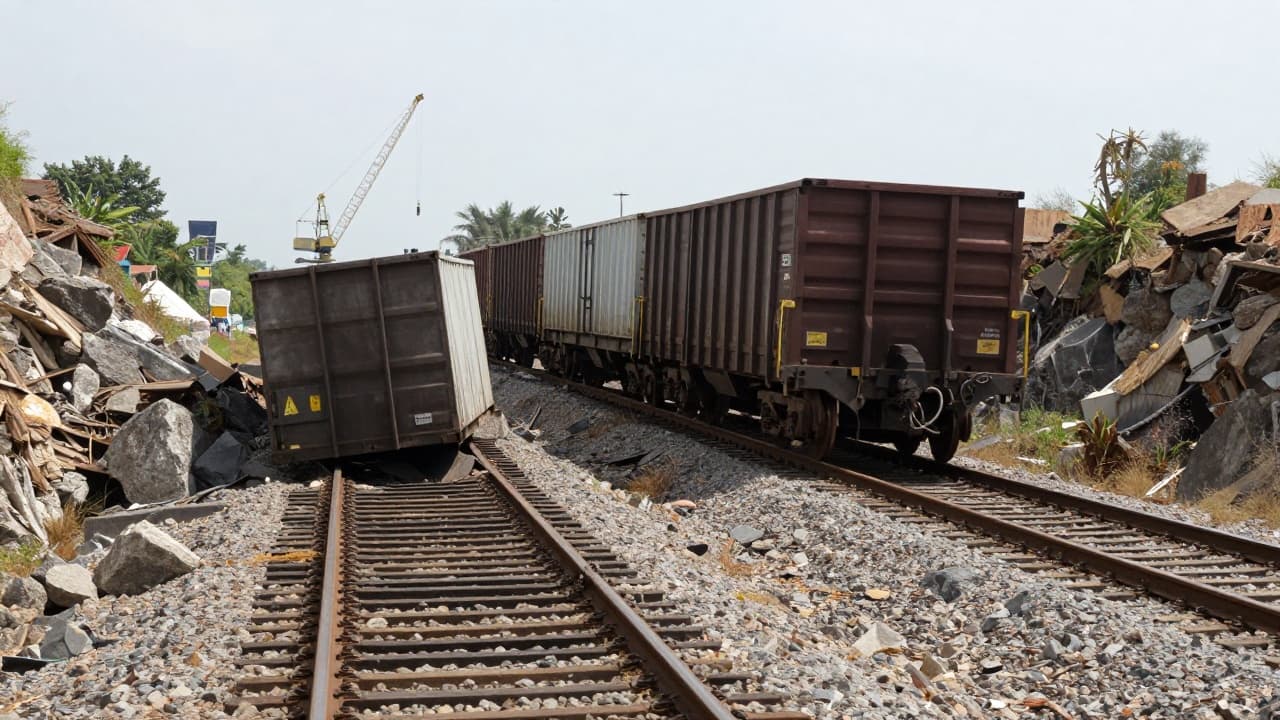 Freight train derailed