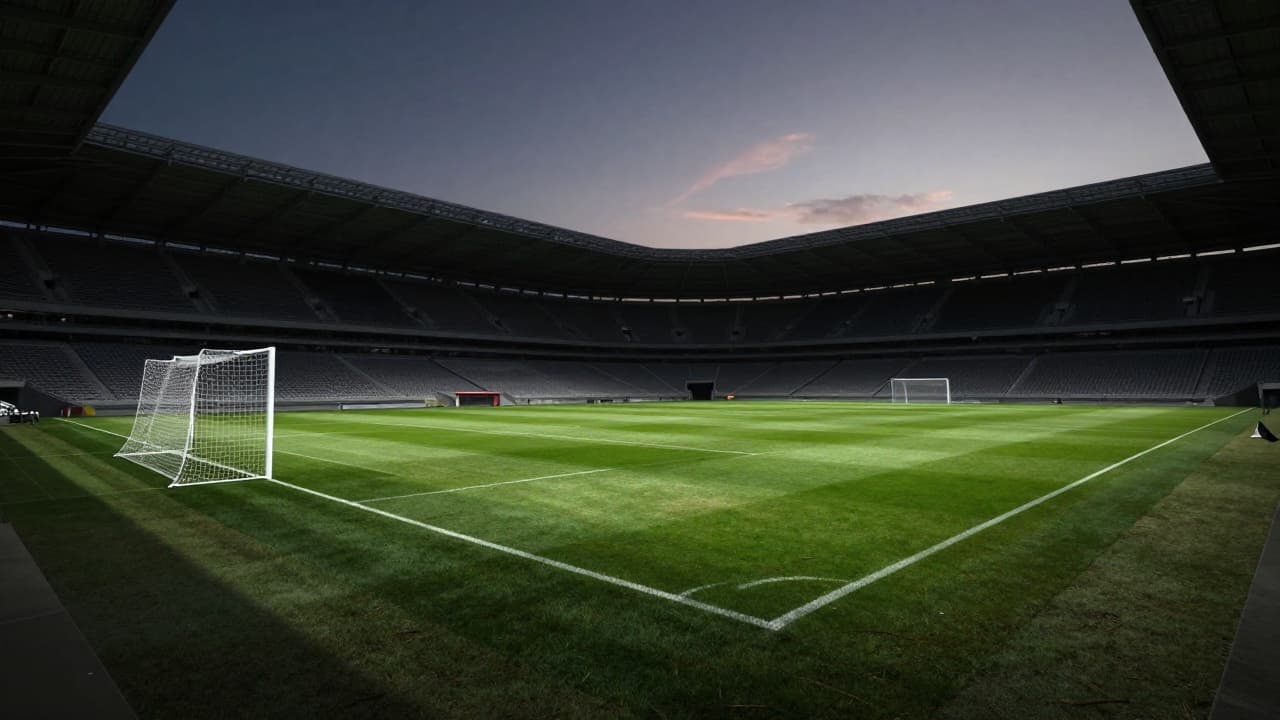 Prazan stadion u sumrak