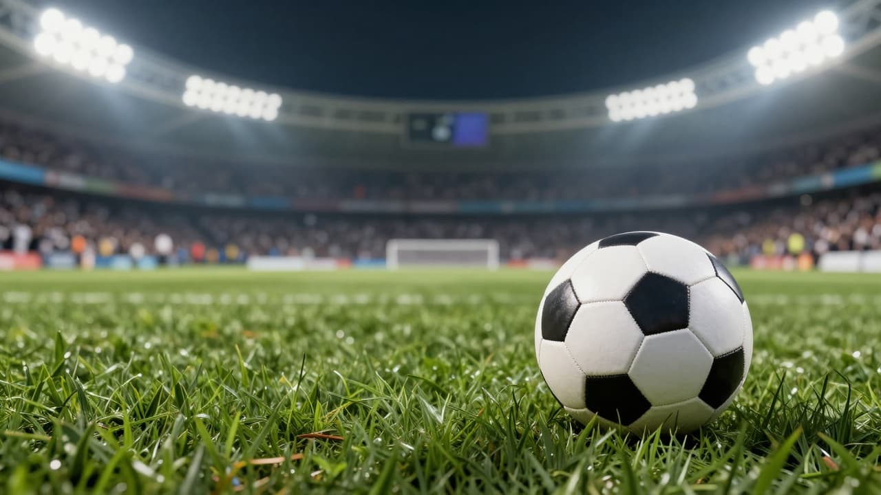 Soccer ball on a grassy surface