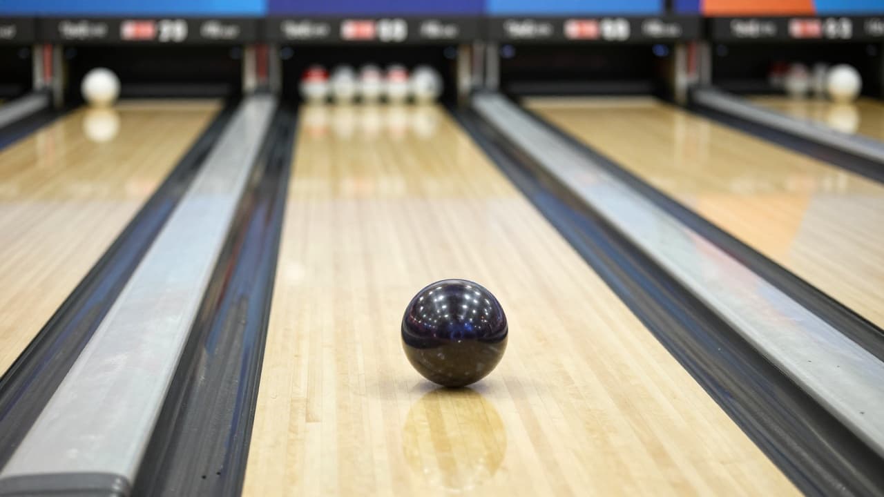 Bocce player in action