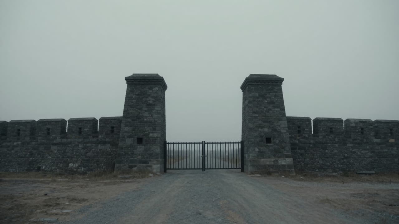 Closed border in fog