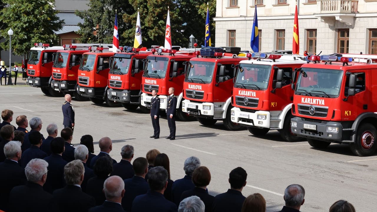 Vatrogasci i oprema na proslavi